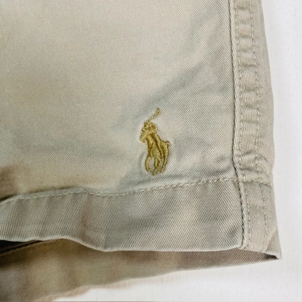 Polo Ralph Lauren Mens XL Tan Khaki Elastic Waist Stretch Chino Shorts 5 Inseam